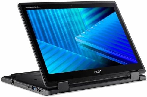 Acer TravelMate B3 Spin 12 TMB312R-31 TMB312R-31-C45D 12.2" Touchscreen Convertible 2 in 1 Notebook - WUXGA - 60 Hz - Intel N-Series N150-4 GB - 128 GB Flash Memory - English Keyboard - Black in Kuwait