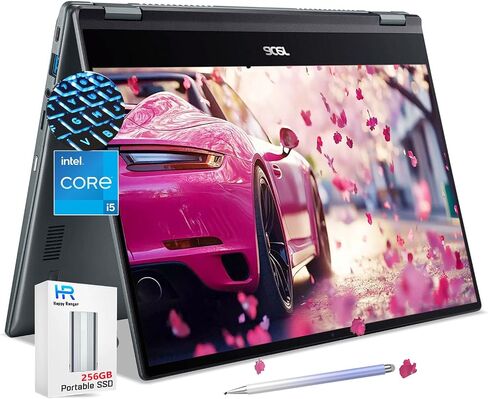 Acer Chromebook Spin 514 Touchscreen Laptop 2in1 - Intel Core i5-1334U- 14inch FHD IPS Display -8GB RAM -512GB SSD -Backlit Keyboard- Gaming Chrome Tablet- Students School Kids- 256GB Card in Kuwait