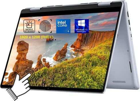 Dell Inspiron 14 7740 Laptop, 2 in 1 14" FHD+ Touchscreen Business Laptops, Intel Core 5 (> i7-1355U), 16GB DDR5 RAM, 512GB PCIe SSD, Backlit Keyboard, Fingerprint, 10Hr Battery Life, Windows 11 Pro in Kuwait