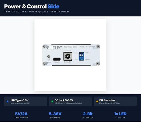 100/1000Base-T1-TX-L Automotive Ethernet Media Converter – 1Gbps Full-Duplex Gigabit T1 to RJ45, 88Q2112&RTL8211FI, Aluminum Alloy Case,TE MATEnet & H-MTD Adapter Boards,Industrial Grade in Kuwait
