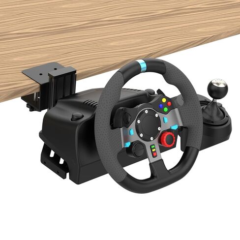 Fosiya 1 Set of Sim racing wheel desk mount clamp & Racing Steering Shifter Mount fit for Logitech G25 G27 G29 G920 G923 Thrustmaster T248 T300 T-GT TS-PC T500 T598 TH8A Fanatec CSL CSR CSW DD1 DD2 in Kuwait