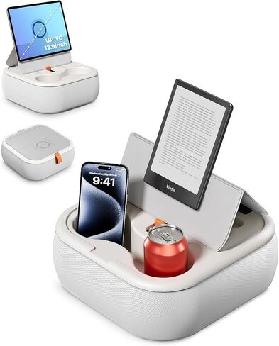 Viozon Tablet Stand Pillow, Compatible with 4-13" Phone/Tablet, iPad, iPhone, Samsung,Kindle,Google, Magnetic Phone Stand for Desk, Kindle Pillow Stand for Bed with Cozy Fabric,and Two Cup Size Bowl.W in Kuwait