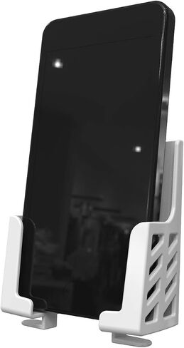 Adhesive Rack Wall Mount Universal Dock for Tablet Smartphone eReader Remote Control Holder Stick on Wall, Fits for iPad Samsung Google Surface, 3M Adhesive or Screws Installation Available,White in Kuwait