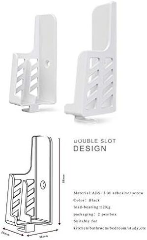 Adhesive Rack Wall Mount Universal Dock for Tablet Smartphone eReader Remote Control Holder Stick on Wall, Fits for iPad Samsung Google Surface, 3M Adhesive or Screws Installation Available,White in Kuwait