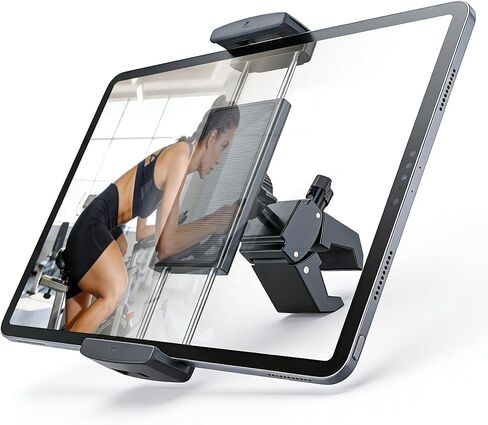 Spin Bike Tablet Holder Super Crab Handlebar Climp Mount for Gym,Treadmill,Stroller,Handlebar,Shopping Cart,Golf Cart Compitable with 4.7~12.9" iPad Switch iPhone e-Reader in Kuwait
