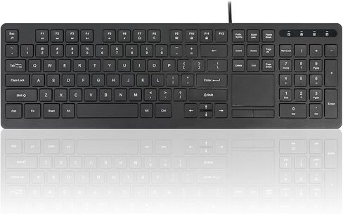 Perixx PERIBOARD-513III Wired Full-Size Keyboard with Integrated Touchpad - Quiet Scissor Keys - Multimedia Hotkeys - US Layout in Kuwait