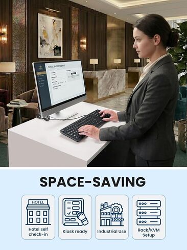 Perixx PERIBOARD-513III Wired Full-Size Keyboard with Integrated Touchpad - Quiet Scissor Keys - Multimedia Hotkeys - US Layout in Kuwait