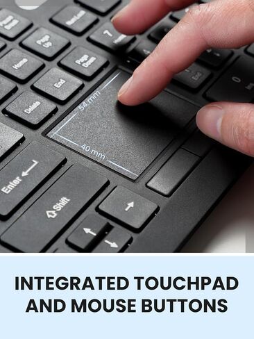 Perixx PERIBOARD-513III Wired Full-Size Keyboard with Integrated Touchpad - Quiet Scissor Keys - Multimedia Hotkeys - US Layout in Kuwait