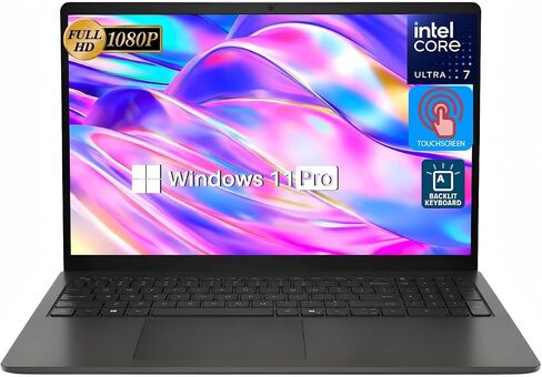 Dell 15.6" Touchscreen Laptop for Business | Intel 12-Core Ultra 7 255U (AI PC) | 16 GB DDR5-5600MT/s | 1 TB SSD | FHD Anti-Glare Display | Windows 11 Pro | Copilot AI | Wi-Fi 6 | Backlit Keyboard in Kuwait