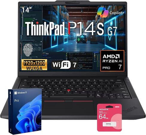 Lenovo ThinkPad P14s AMD Ryzen AI 7 Pro 450 Business Laptop, 64GB + 1TB in Kuwait