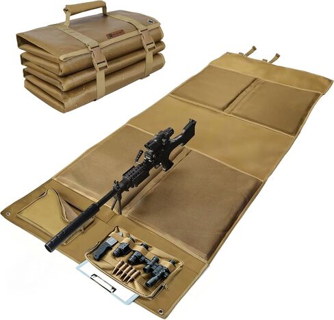 IC ICLOVER Shooting Mat, Tactical Prone Padded Shooting Mats, with 2 Pockets & Molle Webbings & Bipod Holder, Extra Large Non-Slip Waterproof Foldable Pad Blanket for Long Range Rifle Shooting Hunting in Saudi Arabia