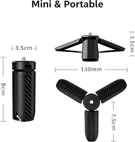 Mini Tripod for DJI Osmo Pocket 4/3/2 – Foldable Desktop & Hand Grip Stand, Compatible with GoPro, Insta360, Action Cameras, Smartphones, Portable 1/4″ Screw Mount for Vlogging & Photography in Saudi Arabia