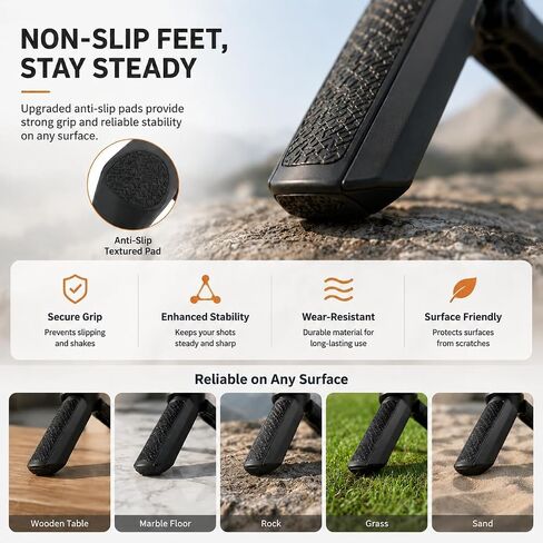 Mini Tripod for DJI Osmo Pocket 4/3/2 – Foldable Desktop & Hand Grip Stand, Compatible with GoPro, Insta360, Action Cameras, Smartphones, Portable 1/4″ Screw Mount for Vlogging & Photography in Saudi Arabia