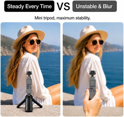 Mini Tripod for DJI Osmo Pocket 4/3/2 – Foldable Desktop & Hand Grip Stand, Compatible with GoPro, Insta360, Action Cameras, Smartphones, Portable 1/4″ Screw Mount for Vlogging & Photography in Saudi Arabia