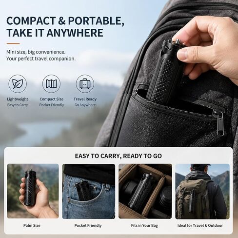 Mini Tripod for DJI Osmo Pocket 4/3/2 – Foldable Desktop & Hand Grip Stand, Compatible with GoPro, Insta360, Action Cameras, Smartphones, Portable 1/4″ Screw Mount for Vlogging & Photography in Saudi Arabia