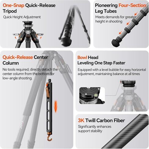 COMAN T1S Carbon Fiber Tripod with V5 Fluid Head in Kuwait