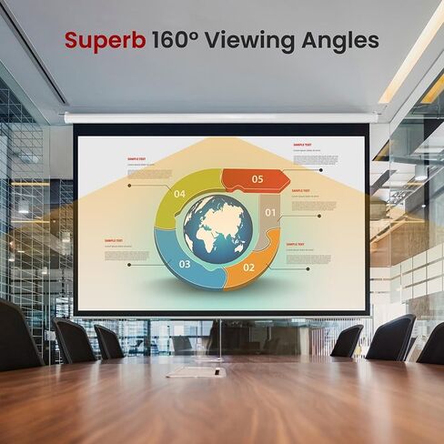 Pyle Manual Pull Down Projector Screen, Universal 84 inch Roll Down Retractable Manual Projection Screen with Auto Locking, Adjustable Screen Height, Black Masking Border, 50.3" x 67.3" in Saudi Arabia