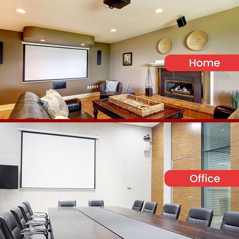 Pyle Manual Pull Down Projector Screen, Universal 84 inch Roll Down Retractable Manual Projection Screen with Auto Locking, Adjustable Screen Height, Black Masking Border, 50.3" x 67.3" in Saudi Arabia