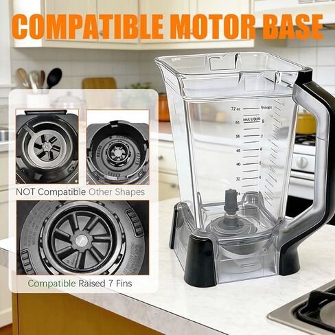 Compatible with Ninja blender replacement pitcher 72OZ XL cup replacement, replacement parts accessories Ninja blender BN750 BN750C BN751 BN751C BN753TGT BN8 (includes locking lid and blade) in Saudi Arabia
