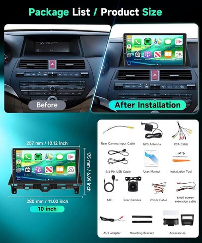 Rimoody 4G+64G Android 15 Car Stereo Radio for Honda Accord 2008-2013 in Kuwait