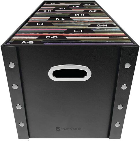 Snap-N-Store 12 In Vinyl Record Box, LP Holder, Lid & Guides, Black in Saudi Arabia