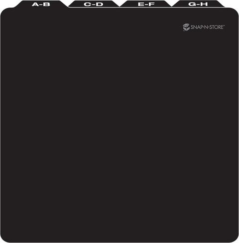 Snap-N-Store 12 In Vinyl Record Box, LP Holder, Lid & Guides, Black in Saudi Arabia