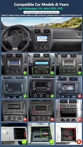 Car Stereo for Volkswagen VW Jetta 2006-2015 with Wireless Apple CarPlay Android Auto, 7" HD Touchscreen Car Radio with Bluetooth, Backup Camera, FM AM RDS, Mirror Link, EQ/USB, Remote Control in Kuwait