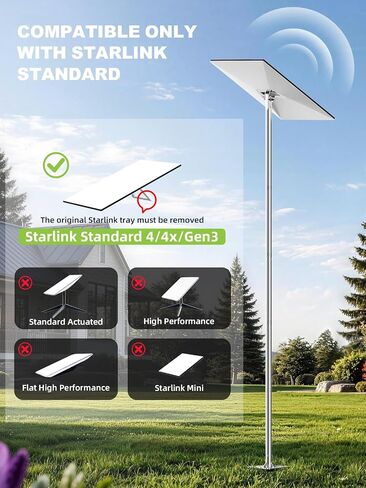 Starlink Pole Mount for Gen 3 & Standard 4/4X, 10.6FT Ground Stand in Saudi Arabia