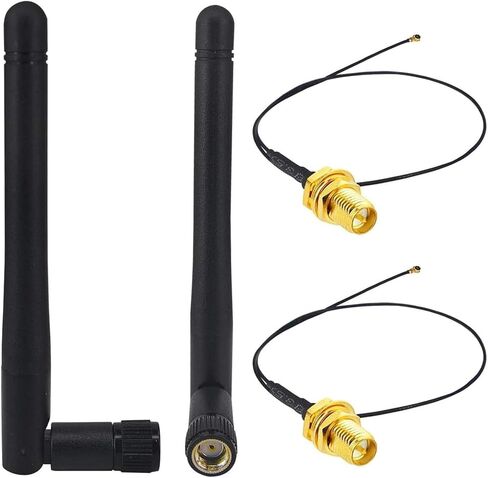 WiFi Antenna Dual Band 2.4Ghz/5Ghz/5.8 GHz RP-SMA Male WiFi Aerial and 25cm U.FL MHF4 to RP-SMA Female Pigtail 0.81mm for Wireless Mini-PCI Express PCIE Network Card Adapter in Saudi Arabia