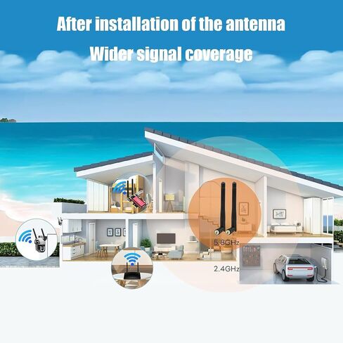 WiFi Antenna Dual Band 2.4Ghz/5Ghz/5.8 GHz RP-SMA Male WiFi Aerial and 25cm U.FL MHF4 to RP-SMA Female Pigtail 0.81mm for Wireless Mini-PCI Express PCIE Network Card Adapter in Saudi Arabia