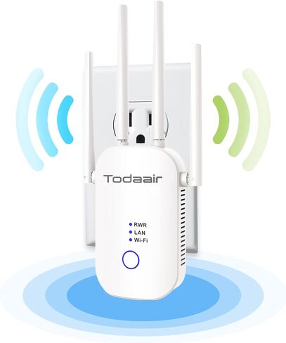1200Mbps WiFi Range Extender Signal Booster, Covers up to 3500Sq. ft and 35 Devices, 2.4 & 5GHz Dual Band WiFi Repeater with Ethernet/LAN Port in Kuwait