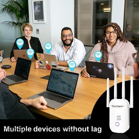 1200Mbps WiFi Range Extender Signal Booster, Covers up to 3500Sq. ft and 35 Devices, 2.4 & 5GHz Dual Band WiFi Repeater with Ethernet/LAN Port in Kuwait