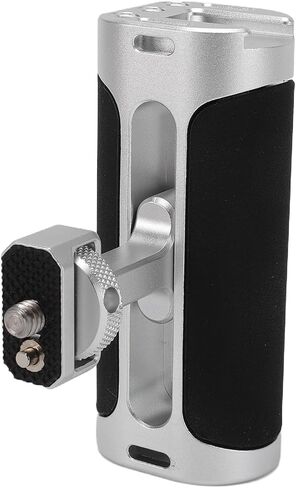 Camera Side Handle, Ergonomic Silicone Grip with 1/4 Inch Screw & Cold Shoe Mount, Ideal for Universal Camera Cage Left Right Installation in Kuwait