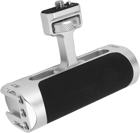 Camera Side Handle, Ergonomic Silicone Grip with 1/4 Inch Screw & Cold Shoe Mount, Ideal for Universal Camera Cage Left Right Installation in Kuwait