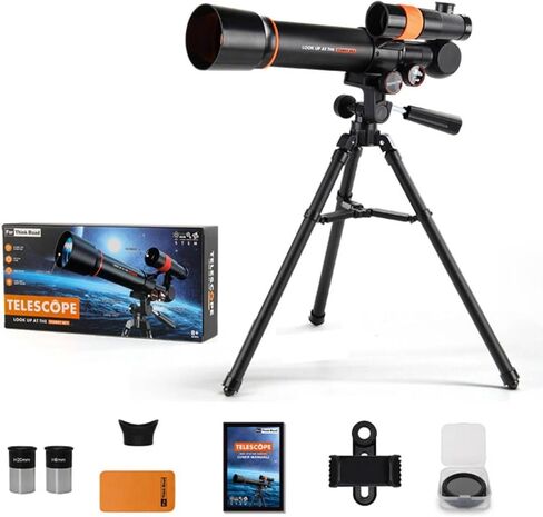 Astronomical Telescope Refractor Telescope with Tripod Eyepiece Pair Phone Mount for Clear Night Scenes and Smooth, Style to 2 in Kuwait