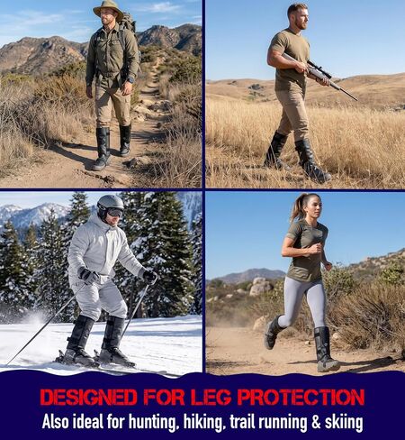 Nomad USA Waterproof Leg Gaiters for Men & Women – Adjustable Lightweight Leg Guards for Snake Bite Protection, Hiking, Hunting, Trekking, Fishing, Climbing & Gardening – 1 Pair in Kuwait