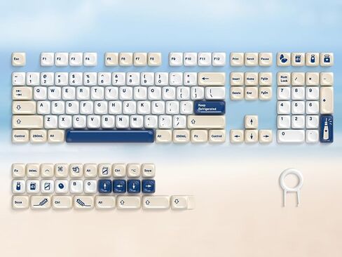 Keymatic PBT Keyboard Keycaps 126 Keys MOA Profile Cute Keycap Custom 60 65 75 100 Percent for Cherry MX, Outemu, Gateron Mechanical Keyboards(Only Keycap Set) in Kuwait