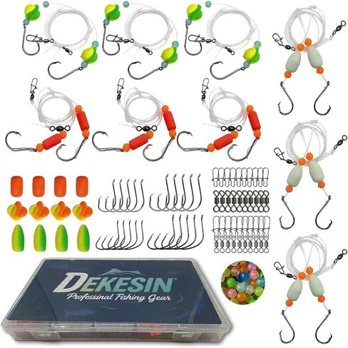 9-Pack Pompano Rigs for Surf Fishing - 50lb Double Hook Bottom Rig in Kuwait