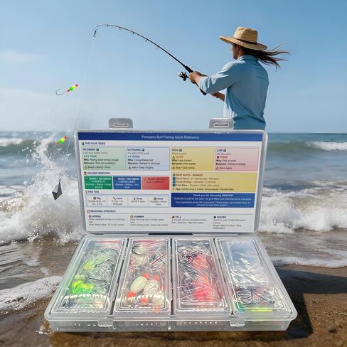 9-Pack Pompano Rigs for Surf Fishing - 50lb Double Hook Bottom Rig in Kuwait