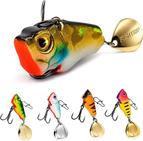 FishTrip Tail Spinner Fishing Lures 5-Pack Metal Blade Baits for Bass in Kuwait