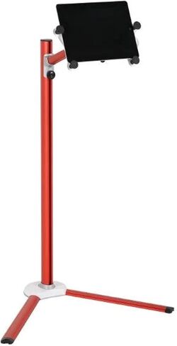 M&T Displays Red Adjustable Floor Standing Tablet Holder – Universal 9.6"–10.5" Stand with 360° Rotatable Head - Fits iPads, Tablets, E-Readers, Drawing Pads – Home, Office, Kitchen or Business in Saudi Arabia