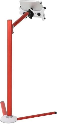 M&T Displays Red Adjustable Floor Standing Tablet Holder – Universal 9.6"–10.5" Stand with 360° Rotatable Head - Fits iPads, Tablets, E-Readers, Drawing Pads – Home, Office, Kitchen or Business in Saudi Arabia