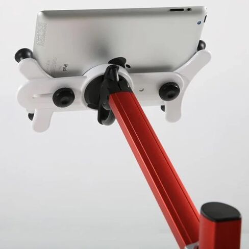 M&T Displays Red Adjustable Floor Standing Tablet Holder – Universal 9.6"–10.5" Stand with 360° Rotatable Head - Fits iPads, Tablets, E-Readers, Drawing Pads – Home, Office, Kitchen or Business in Saudi Arabia
