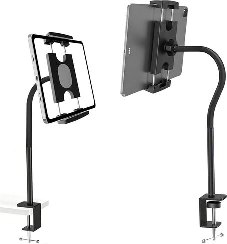 Tablet Holder for Desk, 19 Inch Flexible Gooseneck Tablet Holder iPad Desk Mount, Adjustable Arm Mount for iPad Pro/Air/Mini, Kindle Fire, Galaxy Tabs, All 4.7"-13.5" Tablets and Phones in Kuwait