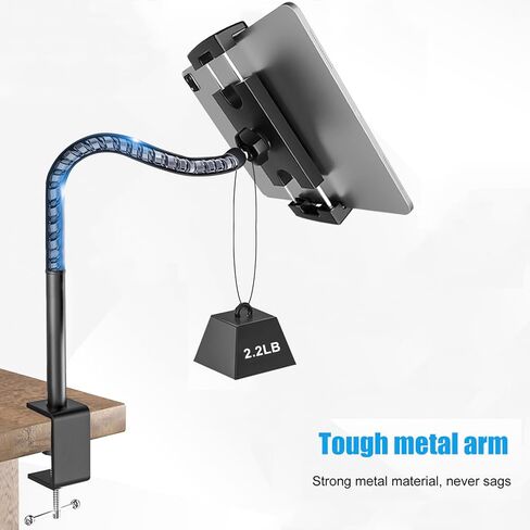 Tablet Holder for Desk, 19 Inch Flexible Gooseneck Tablet Holder iPad Desk Mount, Adjustable Arm Mount for iPad Pro/Air/Mini, Kindle Fire, Galaxy Tabs, All 4.7"-13.5" Tablets and Phones in Kuwait