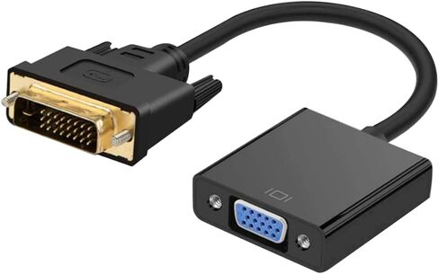 Uonlytech 1080P DVI Male to VGA Female Video Converter Adapter Cable for TV and Computer Black DVI-D to VGA Adapter 25 Pin Compatible Laptops and Desktops in Saudi Arabia
