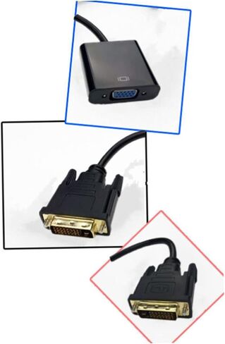 Uonlytech 1080P DVI Male to VGA Female Video Converter Adapter Cable for TV and Computer Black DVI-D to VGA Adapter 25 Pin Compatible Laptops and Desktops in Saudi Arabia