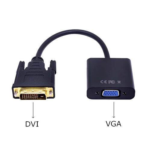 10PCS 1080P DVI-D to VGA Adapter Cable 25Pin Male to 15Pin Female HDTV Converter for PC Computer Monitor Display Card in Kuwait
