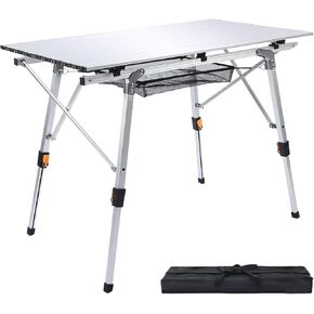JOUYEK Folding Outdoor Camping Table, Lightweight Aluminum Camp Table White in Kuwait