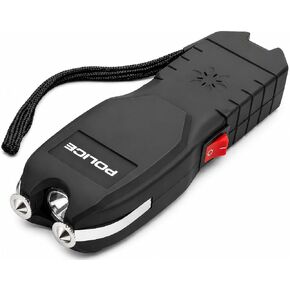 POLICE Stun Gun for Self Defense 2101 – High Voltage Rechargeable with LED Flashlight & Siren Alarm – Compact & Heavy Duty – Personal Security for Women & Men – Black in Kuwait